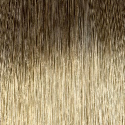GLOBAL EXTEND® Haartresse aus Echthaar in Remy-Qualität I Double Drawn | Extra Volumen I Einfaches Befestigen I Große Farbauswahl (45 cm, 08/SW root)