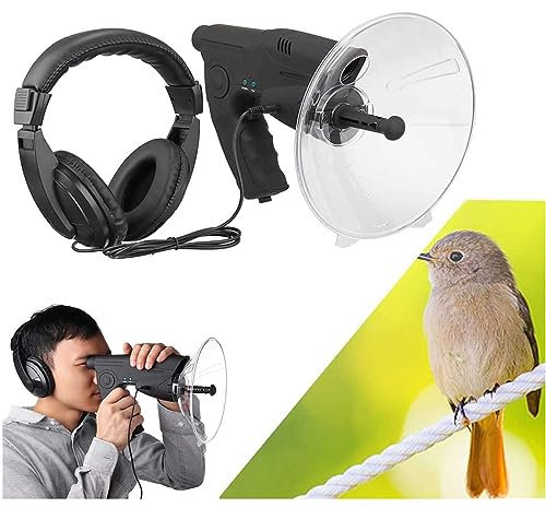 WENCY Microphone directionnel parabolique Monoculaires 8X Oiseaux Longue Distance Écoute parabolique Microphone directionnel Microphone parabolique Oreille bionique pour écoute Longue portée