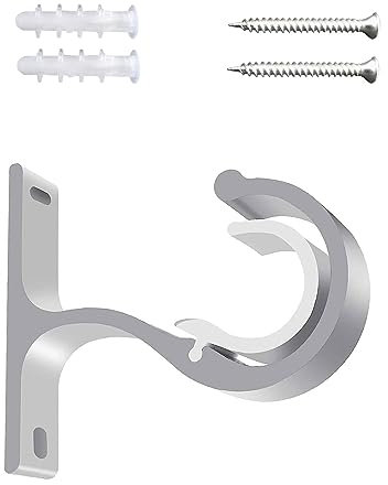 SJJJS 2 supporti per asta per tenda bianco per aste per tende da 25 – 28 mm, per finestre, armadi, camera da letto, soggiorno, ufficio a casa, per uso a soffitto o a parete;