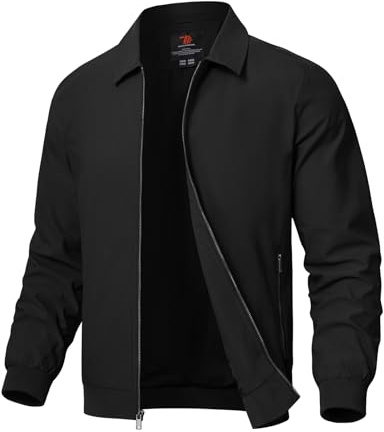 Rdruko Men's Lightweight Smart Casual Lapel Jacket | Outdoor Windbreaker Spring Autumn Water Resistant Jackets with 3 Pockets for Sport Work Walking Hiking Golf Running