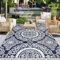 Capslpad Wasserdicht Outdoor Teppich 180x270cm Reversible Kunststoff Strohmatte Wendematte Tragbarer Campingbereich Gegend Teppich für Picknickteppich RV Deck Garten Strand Dekor, Schwarzes Kamel