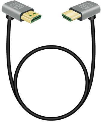 RIIEYOCA 8K 270 Degree HDMI Cable, Up Angle to Down Angle, 48Gbps High Speed 2.1 Supports 8K@60Hz, ARC, 3D for HDTV, Roku Ultra (0.5M)