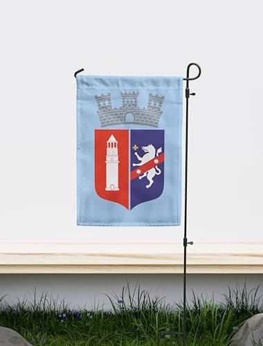 Bandiera da giardino Tirana, Albania | Stampa dal design unico su entrambi i lati | Made in EU (30 x 45 cm)