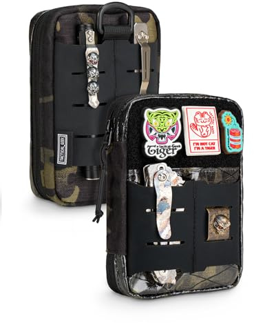 TACTICAL_GEEK Block E Serie EDC Pouch Kompakte Gürteltasche, Mehrzweck Molle EDC Tasche Gadget Organizer, Mehrzweck Molle Werkzeug Pouch für Multitools, Nylon Alltag Werkzeug Organizer Tasche