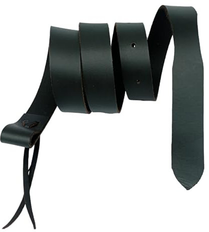 WEMBILS Latigo Sattelgurt aus Leder mit Löchern für Westernsattel, Schwarz, 165 cm