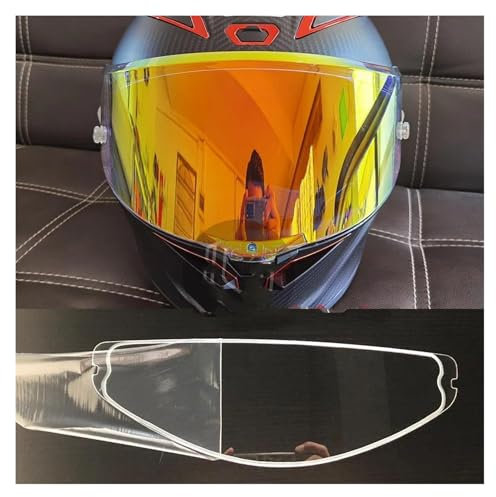 SZSMHL Helmvisier, Motorrad Integralhelm Visier Objektiv Fall for AGV PI-STA GP R GP RR Corsa R Corsa RR RACE3(Set of orange)