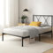 ZINUS Elias Single Bed Frame – Bed 90x190 cm – 30cm Height –Metal Bed Frame with Headboard – Platform bed frame with steel slat support – Clearance under the bed - Easy Assembly – Black