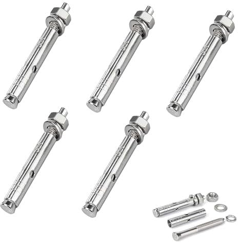 GIONAR 5 Pcs M10x100mm Expansion Bolts Heavy Duty Anchor Bolts Stainless Steel Wall Anchor for Concrete Breeze Block Fixings