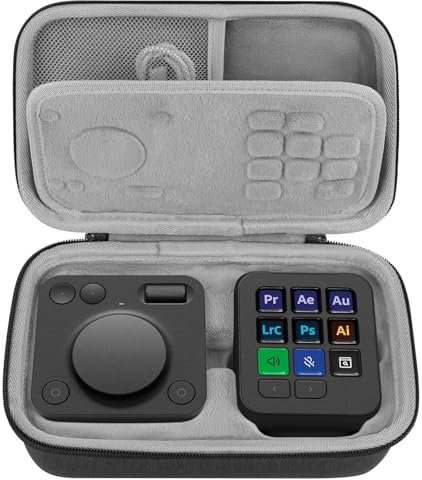 Geekria Creative Console - Custodia rigida protettiva da viaggio compatibile con Logitech MX Creative Console (grigio scuro)
