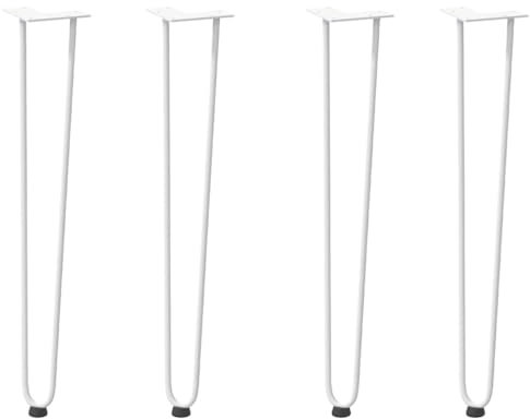 vidaXL Haarnadelbeine für Konsolentische 4 Stk. Weiß 72 cm Massivstahl