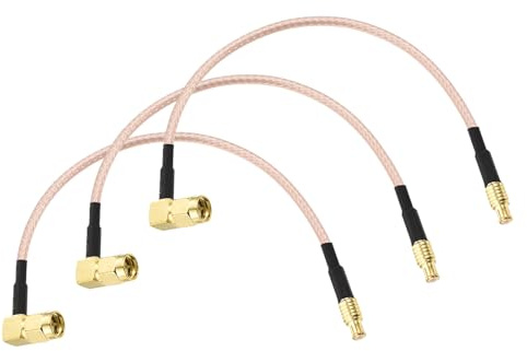 DMiotech 3 Stück RG316 Koaxialkabel 0.15m Antennenverlängerungskabel 50 Ohm | SMA-Winkelstecker auf MCX-Stecker, für Router Antennenanalysator GPS LAN Gängige Geräte