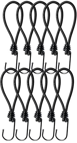 Mehr Garten Spanngummis mit Haken, 10 Stück, Planenspanner wiederverwendbar, universell einsetzbar, Zeltgummi, Befestigung Plane