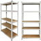 Tking Garage 5 Tier Regale Einheiten 175kg pro Tier Boltless Montage Lagerung Regale Lager Werkstatt Büro (weiß, 180x90x40)