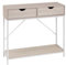 LOLAhome Consola con 2 cajones de Metal Blanco y MDF de 80x30x75 cm