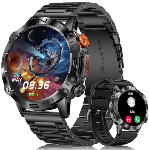 MEGALITH Smart Watch for Men Fitness: Tracker Sports Waterproof - Blood Pressure Health Monitor Smartwatch Compatible Android iOS Black