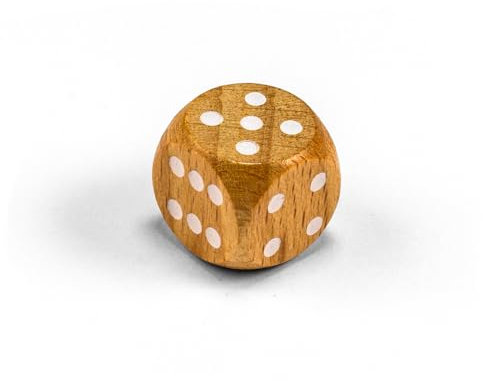 Einzelne Bunte Holzwürfel von Waldfelsen®: Augenwürfel aus Holz in 20 frei konfigurierbar | Spielmaterial Zubehör Würfel 16 mm W6 D6 Standardgröße Knobel Dice 6-seitig (Blanko-weiß)