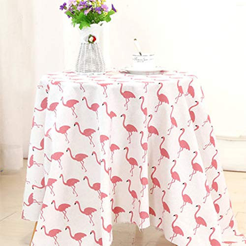 ONECHANCE Baumwolle Leinenstoff Meterware 100x150cm Dekostoff Muster für Tischdecken Machen zum Nähen DIY Projekte Color Flamingo Size 2 Meter