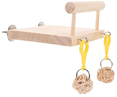 Toyvian Holz Vogel Stehplattform Kletterstange Für Papageien Und Sittiche Vogelkäfigzubehör Aus Natürlichem Material Für Gleichgewichtstraining Und Spiel