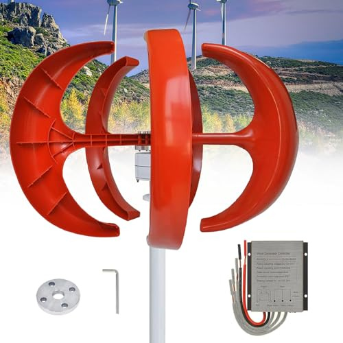 Aerogenerador de 600 W con Controlador, Kit de turbina eólica Vertical de 5 aspas, Tipo Linterna, para Uso doméstico, Carreteras, Barcos y monitorización, 24 V