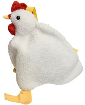 OATIPHO Plüsch Cartoon Hähnchen Umhängetasche Damen Flauschige Schultertasche Freizeit Tasche Weiß für Alltag Shopping Party