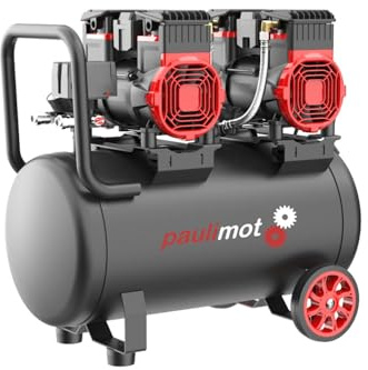 PAULIMOT Compressore silenzioso K50-A, capacità serbatoio 50 litri