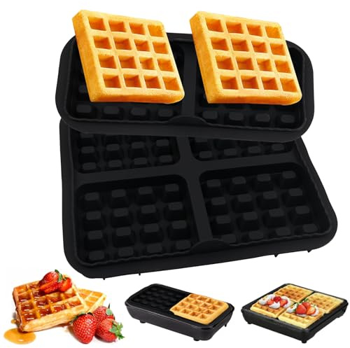 Waffelform für Airfryer Heißluftfritteuse 2 Stück Waffeleinsatz Silikonform Heißluftfritteuse Accessories,Silikon Backformen Zubehör,Lebensmittelecht Hitzebeständig (-40°-200°C) Spülmaschinenfest.