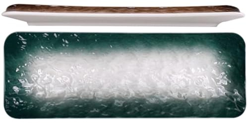 GANAZONO Vajilla Japonesa para Sushi de Cerámica 2 Piezas, Platos Rectangulares Estilo Japonés para Almacenar Sushi y Servir en Fiestas Familiares