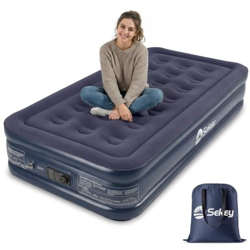 Sekey selbstaufblasende Luftmatratze für 1 Person, 203×102×40cm, Luftbett | Integrierte Pumpe, selbstaufblasendes Luftbett in 3 Minuten, aufblasbare Matratze für Camping & Zuhause