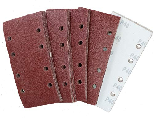 Hook/Loop 1/3 Sheet Sanding Sander Sandpaper Pads 50 Pack 40 Grit