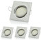 Sweet Led 4er sparpack Flaches Design LED Einbaustrahler Schwenkbar Ultra Flach 330 Lumen, 3,5W 230V Rund Eckig, Einbauspots Einbauleuchten Einbau led (Eckig chrom gebürstet - Warmweiß)