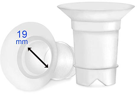Maymom Flange Inserts 19 mm for Medela, Spectra 24 mm Shields/Flanges, Momcozy/Willow Wearable Cup. Compatible with Medela Freestyle, Harmony to Reduce 24mm Nipple Tunnel Down to 19 mm; 2pc/Each