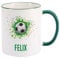Herz & Heim® Fußballtasse mit Namen für Freizeitkicker und Fußballhelden