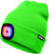 ATNKE LED Beleuchtete Mütze,Wiederaufladbare USB 4 LED Rot und Blau Leuchten Blinkender Laufmütze mit Licht Extrem Heller Lampe Winter Warme für Herren und Damen Geschenke/Fluorescent Green