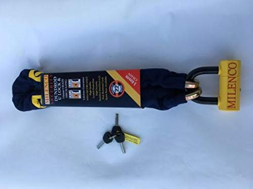 Milenco Dundrod U Lock and 14mm x 1 M Chain Motorcycle Scooter Bike Security
