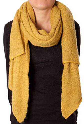 Fashion YOU WANT Damen XXL SCHAL kariert und mit Stern Motiv kuschelig warm Trend Stola XXL Tuch KARO HALSTUCH SCARF PONCHO CAPE WARM NEU WINTERSCHAL HERBSTSCHAL DECKENSCHAL WEICH (UNI senfgelb)