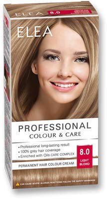 ELEA PROFESSIONAL PERMANENT HAARFARBCREME 8.0 HELLBLOND MIT ÖLPFLEGEKOMPLEX