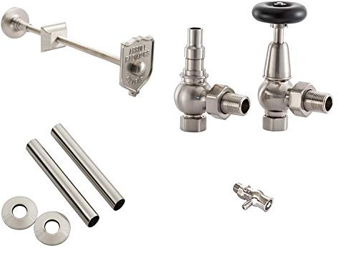 Arroll Luxury Manual Radiator Valve Pack (Brushed/Satin Nickel)