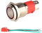 GUUZI 12V-24V/15A Botón Pulsador Momentáneo NO Luz LED Roja Impermeable Pulsador de Arranque de Metal Iluminado de 16mm con Cable de Enchufe