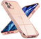 DEFBSC Case for iPhone 12 (6.1 inch), Fashion Cute Love Heart Shape Plating Edge Silicone Shockproof Soft TPU Back Protective Cover - Pink/Heart