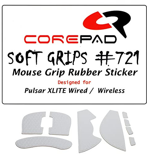 Corepad Soft Grips - selbstklebende vorgeschnittene Anti-Rutsch Aufkleber für PC Gaming Mäuse (White, Pulsar XLITE Wired/Wireless)