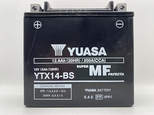 Yuasa battery YTX14-BS | Batteria di ricambio da moto per Moto Guzzi V7 STONE 750 2014