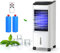 RELAX4LIFE Luftkühler, 3 in 1 Klimaanlage, 7L Wassertank/3 Geschwindigkeiten/7,5H Timer, Luftkühler & Ventilator & Luftbefeuchter, Air Cooler mit Rollen, Fernbedienung, 2 Kühlakkus, Tragbar & Leise