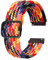 BISONSTRAP Nylon Uhrenarmband 18mm, Verstellbare Geflochtene Uhrenarmbänder für Herren und Damen, Regenbogen/Schwarzer Schnalle