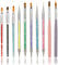 Acrylic Nail Art Brushes Set, 10pcs Nail Painting Brushes Colorful Nail Art Clean Up Brushes & Dotting Pen DIY Design Tools Kit for Manicure Professional Salon & Home Use