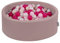 KiddyMoon Rund Bällebad Velvet Bällepool 90X30cm/200 Bälle ∅ 7Cm Ballgruben Für Babys Spielbad Kleinkinder, Hergestellt In Der EU, Erikafarben: Pastellbeige/Puderrosa/Perle/Dunkelpink