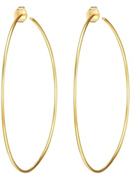 Lulu Jane Damen Ohrringe Messing gelbgold | gelbvergoldet 14 Karat, Creolen