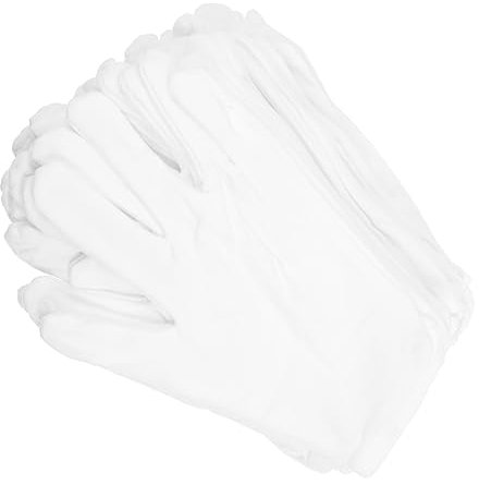 Housoutil 12paare Atmungsaktive Baumwollhandschuhe Elastische Handabdeckungen Für Schmuck Und Uhreninspektion Und Dehnbar Xl