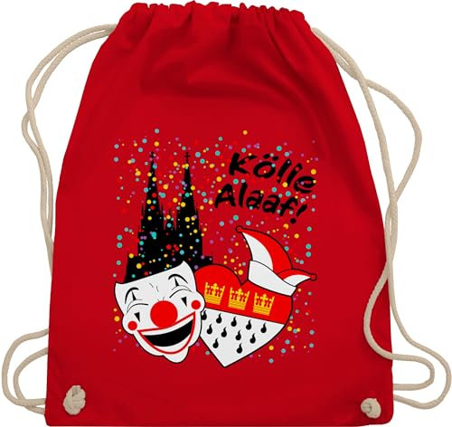 Shirtracer Turnbeutel Rucksack - & Fasching - Taschen - Kölle Alaaf Kostüm Köln Karneval Wappen I Jeck Rut Wiees I Narren I Kölsche Jecken - Unisize - Rot - karnevalsbeutel faschings dom tasche