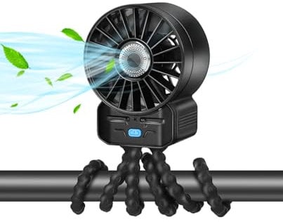 Ventilateurs pour Poussettes, Ultra Silencieux Ventilateur USB portable, Mini Fan avec Trépied Flexible, 3 Vitessesc avec Rechargeable, pour Poussette, Siège d'Auto, Tente, Bureau, Chambre
