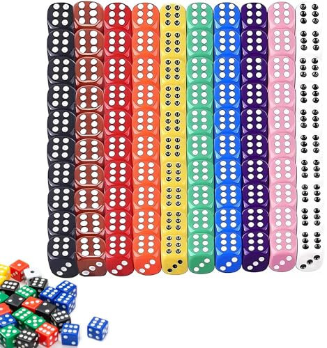 PHISGNIO 100 Stück Würfel Sechsseitiger Würfel Set Spielwürfel Bunt Farben Würfel Set 12mm Würfel für Würfelspiele Tischspiele Dice